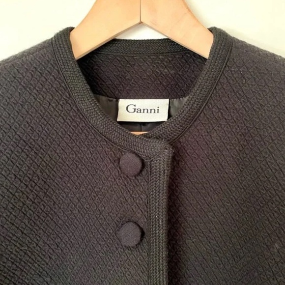 *SOLD* Ganni Cropped Cotton Blazer Button Jacket XS - Picture 2 of 9
